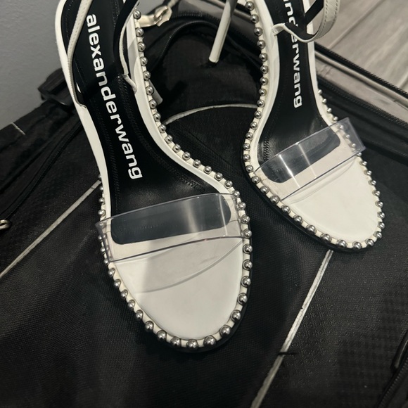 Alexander Wang Size 8
Women's White Nova Studded Clear-strap High Heel Sandals - Picture 2 of 6